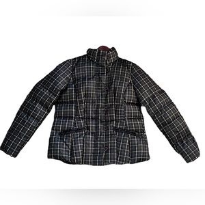 Tommy Hilfiger Down Puffer Jacket Plaid Zip Coat Women's